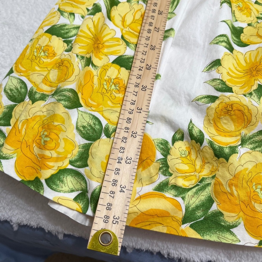 Ann Taylor LOFT Petites Yellow Floral Rose Fit Flare Dress Cotton 2P 126812 - Picture 9 of 9